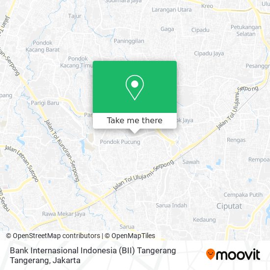 Bank Internasional Indonesia (BII) Tangerang Tangerang map