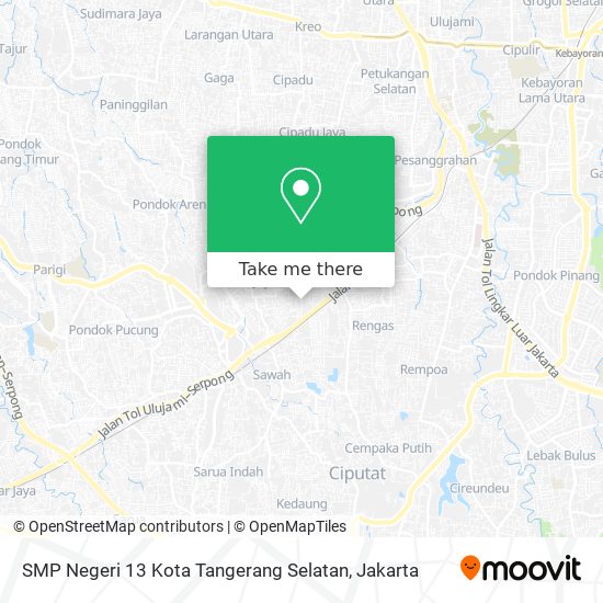 SMP Negeri 13 Kota Tangerang Selatan map