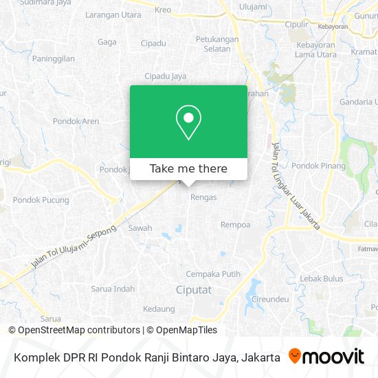 Komplek DPR RI Pondok Ranji Bintaro Jaya map