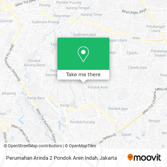 Perumahan Arinda 2 Pondok Aren Indah map