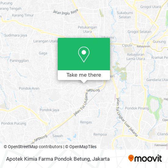 Apotek Kimia Farma Pondok Betung map