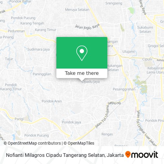 Nofianti Milagros Cipadu Tangerang Selatan map