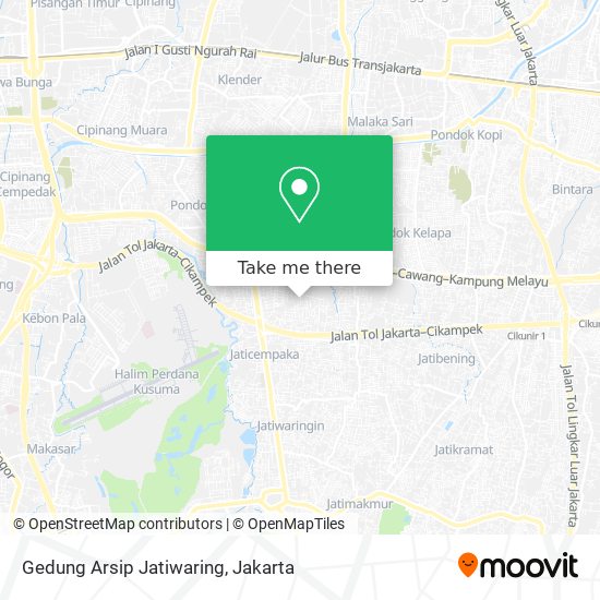 Gedung Arsip Jatiwaring map