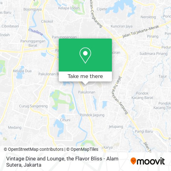 Vintage Dine and Lounge, the Flavor Bliss - Alam Sutera map