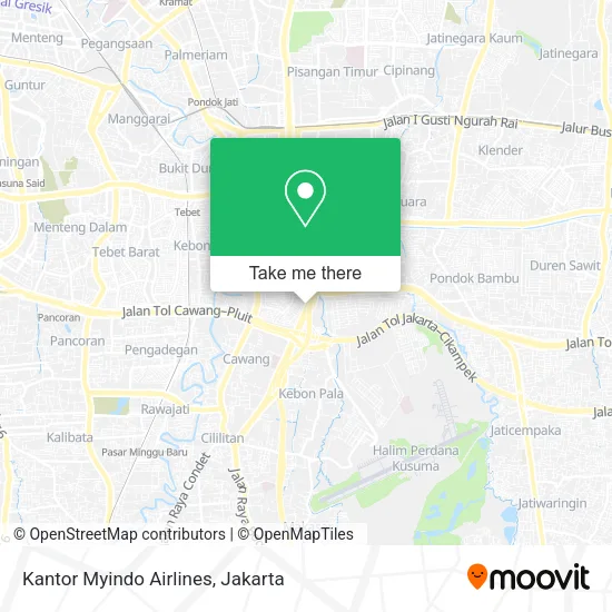 Kantor Myindo Airlines map