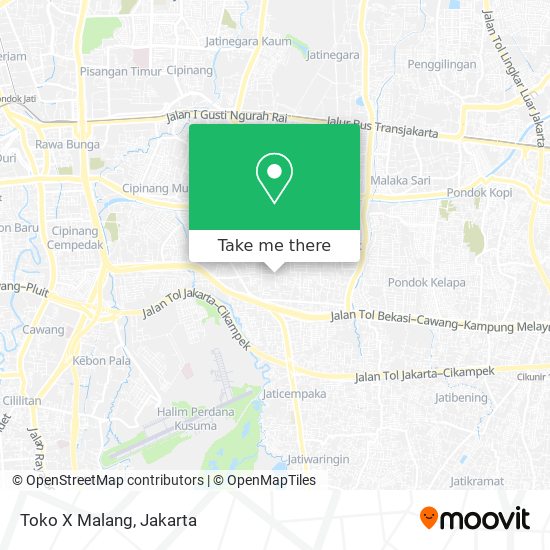 Toko X Malang map