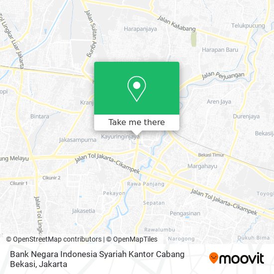 Bank Negara Indonesia Syariah Kantor Cabang Bekasi map