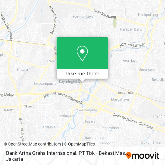 Bank Artha Graha Internasional. PT Tbk - Bekasi Mas map