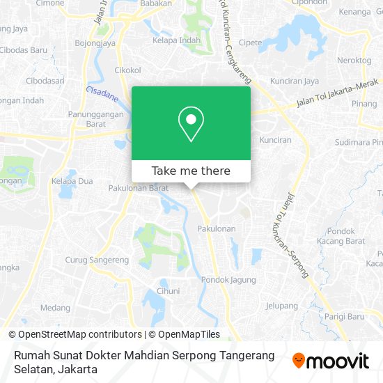 Rumah Sunat Dokter Mahdian Serpong Tangerang Selatan map