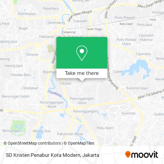 SD Kristen Penabur Kota Modern map