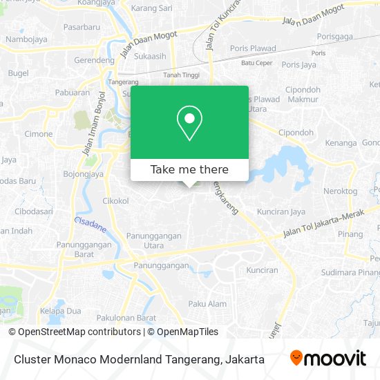 Cluster Monaco Modernland Tangerang map