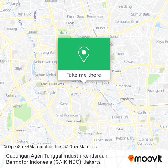 Gabungan Agen Tunggal Industri Kendaraan Bermotor Indonesia (GAIKINDO) map