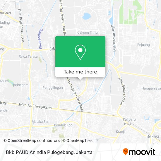 Bkb PAUD Anindia Pulogebang map