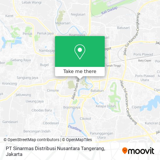 PT Sinarmas Distribusi Nusantara Tangerang map