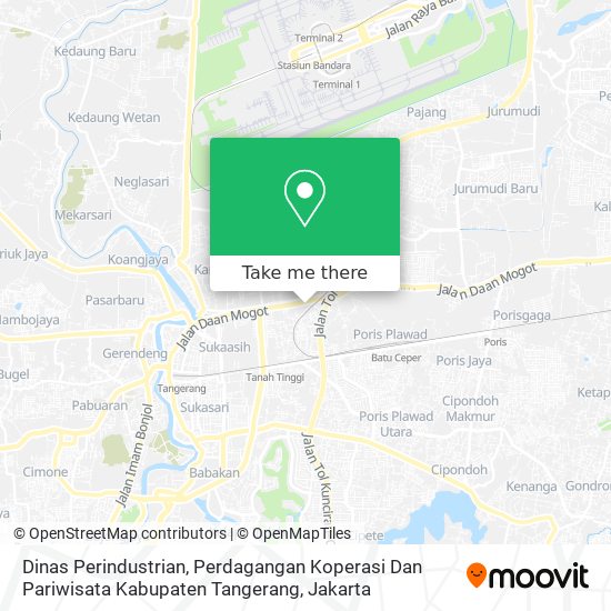 Dinas Perindustrian, Perdagangan Koperasi Dan Pariwisata Kabupaten Tangerang map