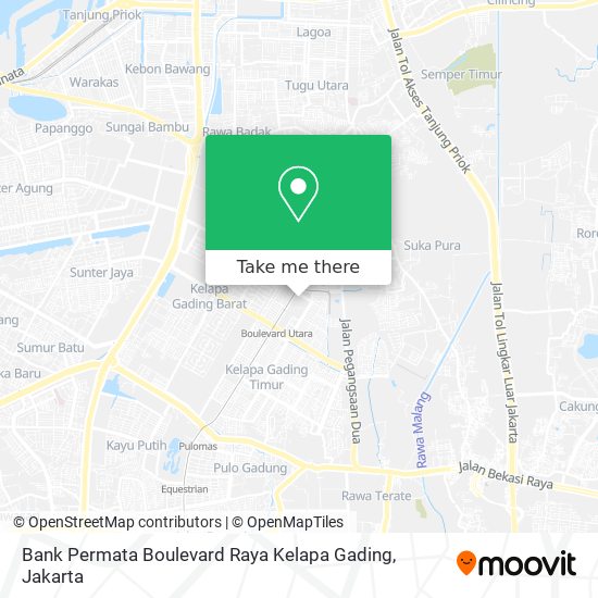 Bank Permata Boulevard Raya Kelapa Gading map
