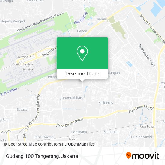 Gudang 100 Tangerang map