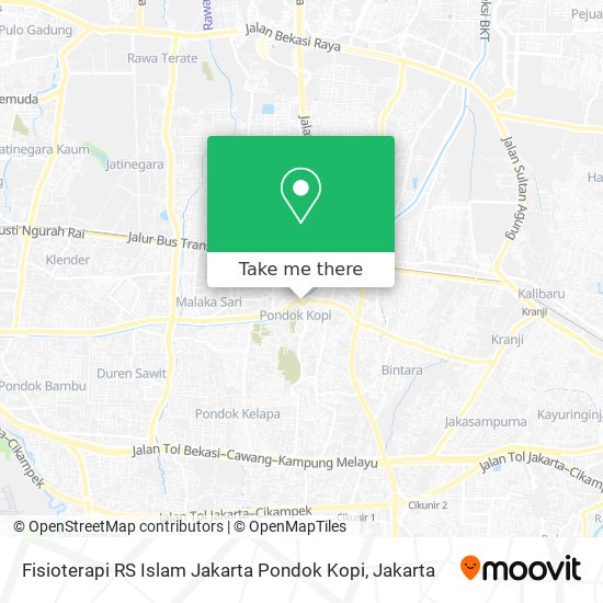Fisioterapi RS Islam Jakarta Pondok Kopi map