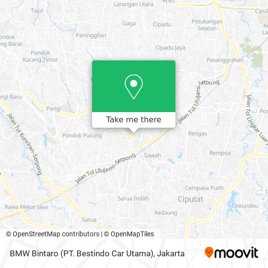 BMW Bintaro (PT. Bestindo Car Utama) map