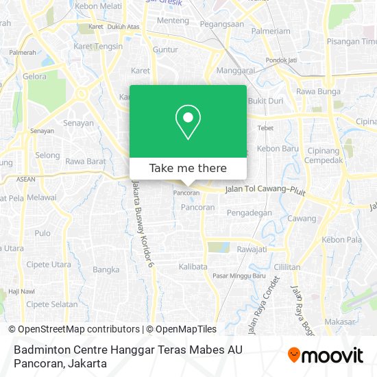 Badminton Centre Hanggar Teras Mabes AU Pancoran map