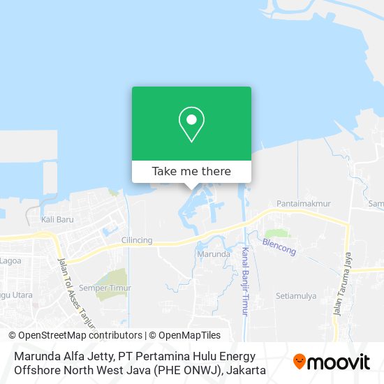 Marunda Alfa Jetty, PT Pertamina Hulu Energy Offshore North West Java (PHE ONWJ) map