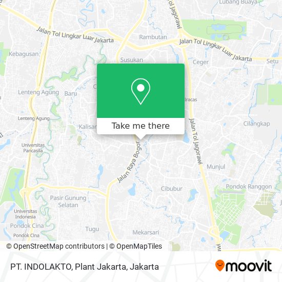 PT. INDOLAKTO, Plant Jakarta map