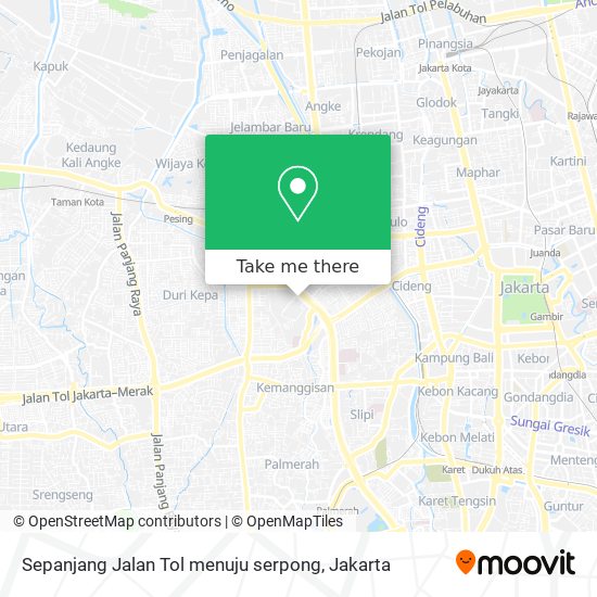 Sepanjang Jalan Tol menuju serpong map