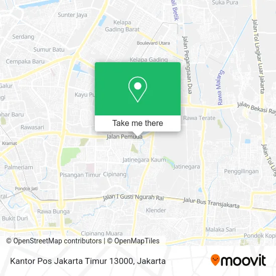 Kantor Pos Jakarta Timur 13000 map