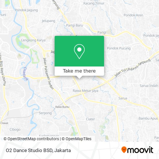 O2 Dance Studio BSD map