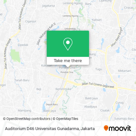 Auditorium D46 Universitas Gunadarma map
