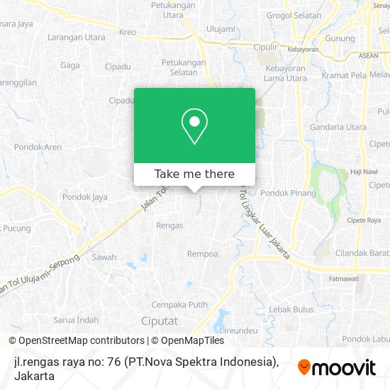 jl.rengas raya no: 76 (PT.Nova Spektra Indonesia) map