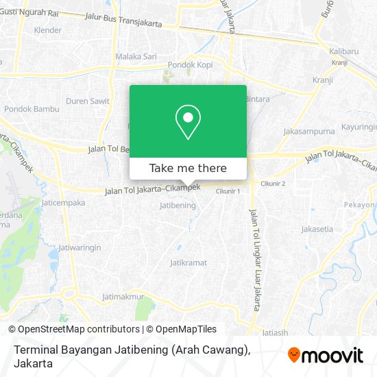 Terminal Bayangan Jatibening (Arah Cawang) map