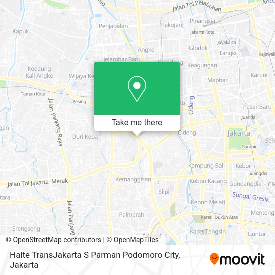 Halte TransJakarta S Parman Podomoro City map