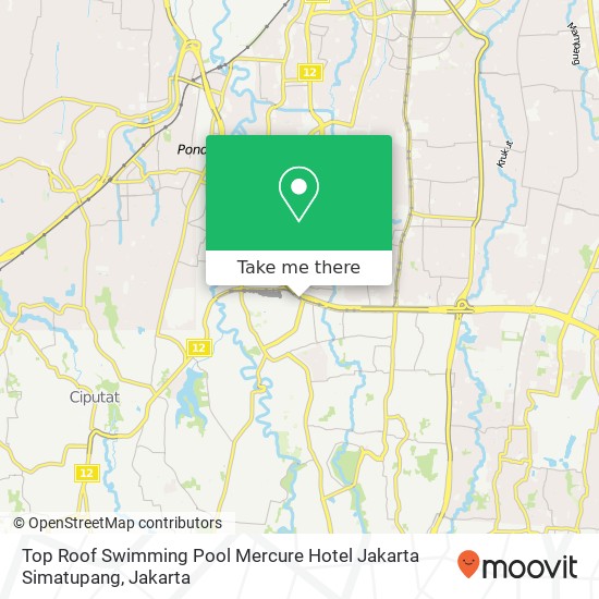 Top Roof Swimming Pool Mercure Hotel Jakarta Simatupang map