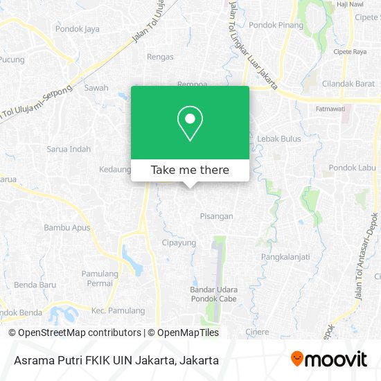 Asrama Putri FKIK UIN Jakarta map