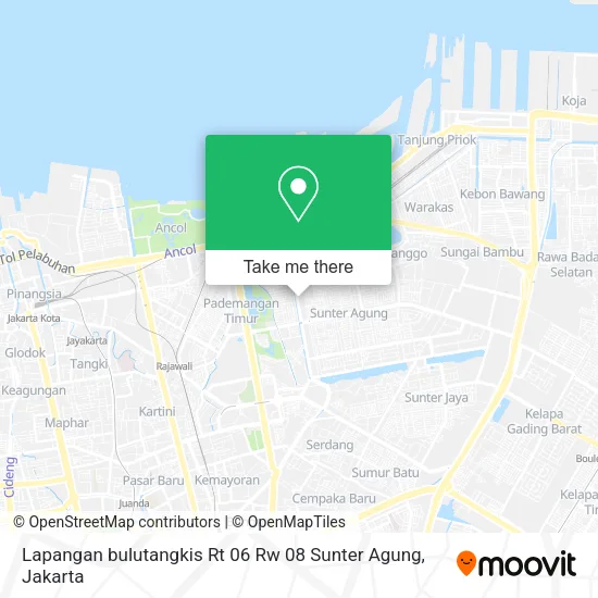 Lapangan bulutangkis Rt 06 Rw 08 Sunter Agung map