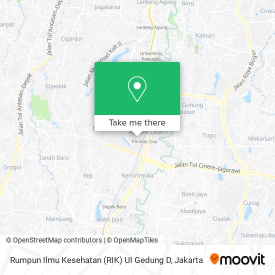 Rumpun Ilmu Kesehatan (RIK) UI Gedung D map