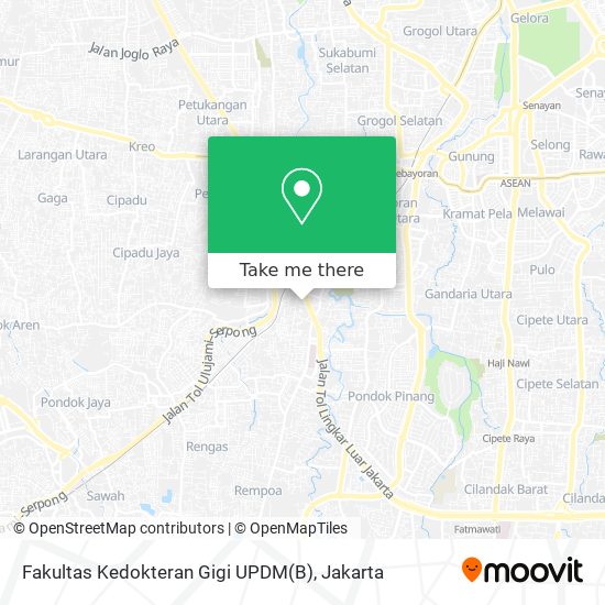 Fakultas Kedokteran Gigi UPDM(B) map