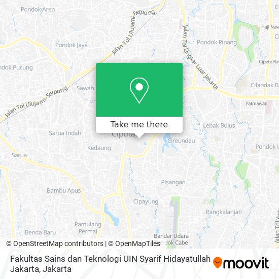 Fakultas Sains dan Teknologi UIN Syarif Hidayatullah Jakarta map