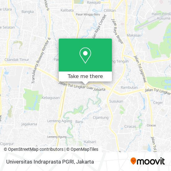Universitas Indraprasta PGRI map