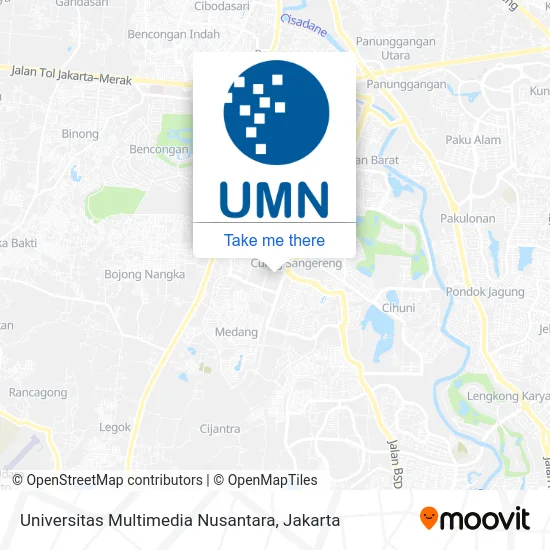 Universitas Multimedia Nusantara map