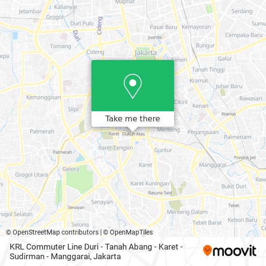 KRL Commuter Line Duri - Tanah Abang - Karet - Sudirman - Manggarai map