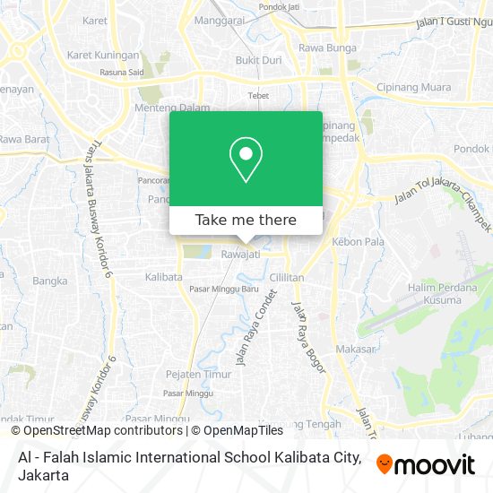 Al - Falah Islamic International School Kalibata City map