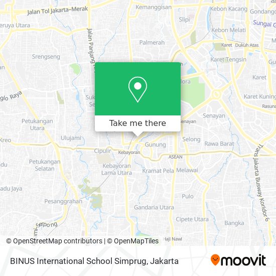 BINUS International School Simprug map