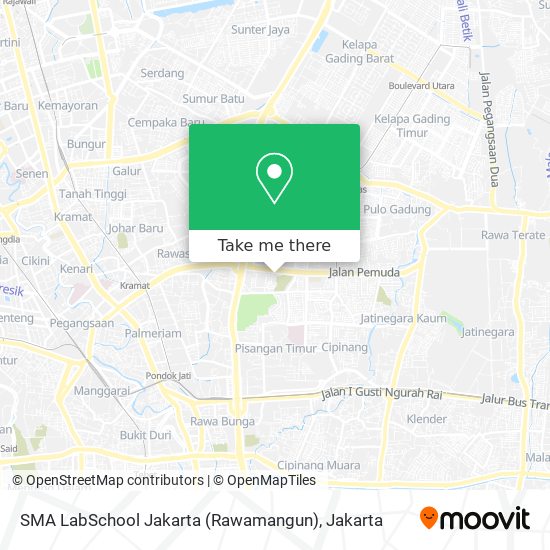 SMA LabSchool Jakarta (Rawamangun) map
