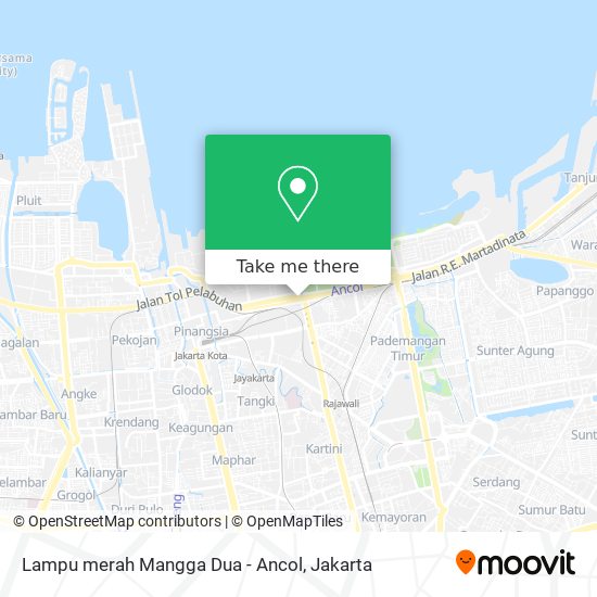 Lampu merah Mangga Dua - Ancol map