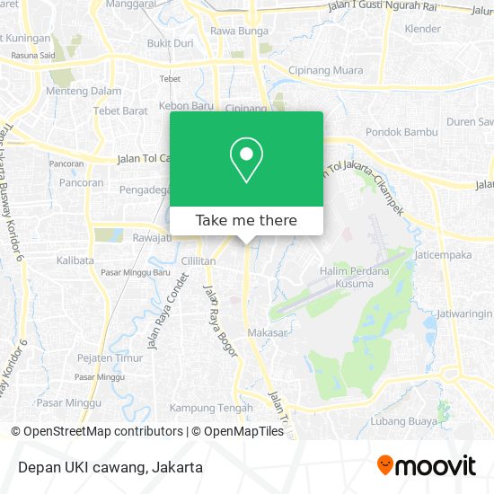 Depan UKI cawang map