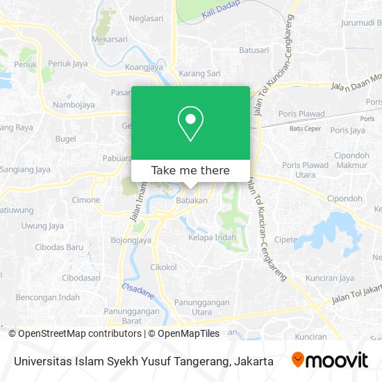 Universitas Islam Syekh Yusuf Tangerang map