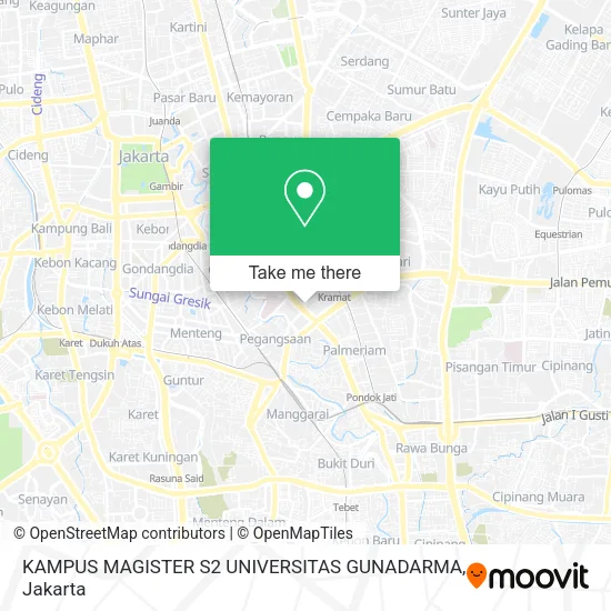KAMPUS MAGISTER S2 UNIVERSITAS GUNADARMA map