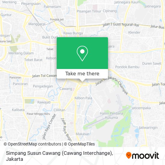 Simpang Susun Cawang (Cawang Interchange) map
